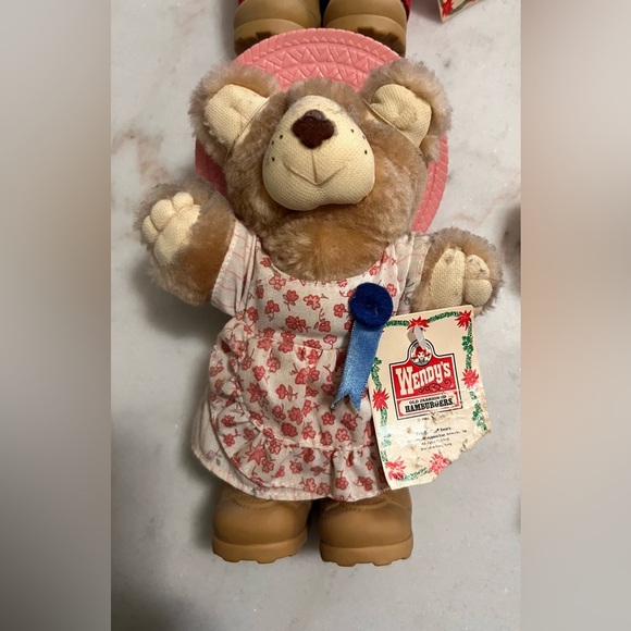 Vintage 1986 WENDY'S Furskins 8" Bears Farrell Dudley Boone Hattie With Tags - Picture 3 of 9